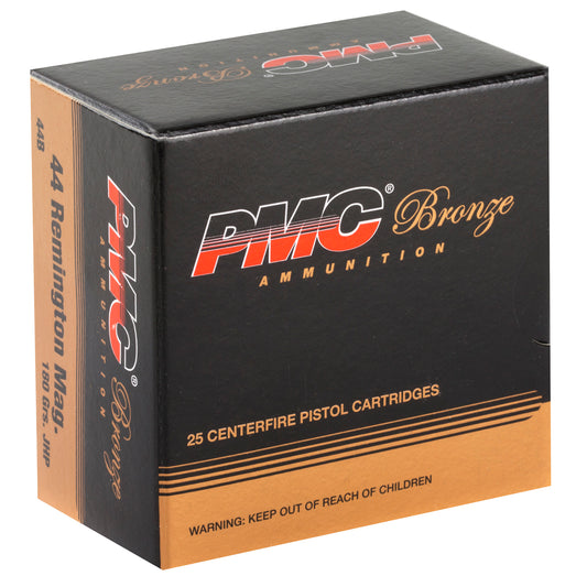 PMC Ammunition Bronze 44 Magnum 180-Grain Hollow Point - Reliable Performance for Target Shooting and Hunting