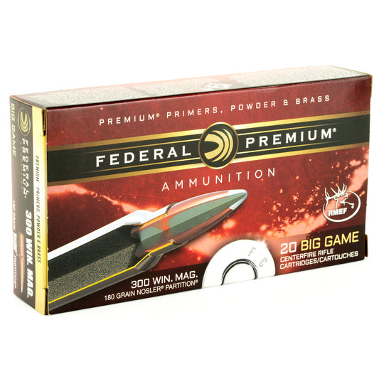 Federal Premium Nosler Partition 300 Winchester Magnum 180-Grain Rifle Ammunition (20 Rounds)