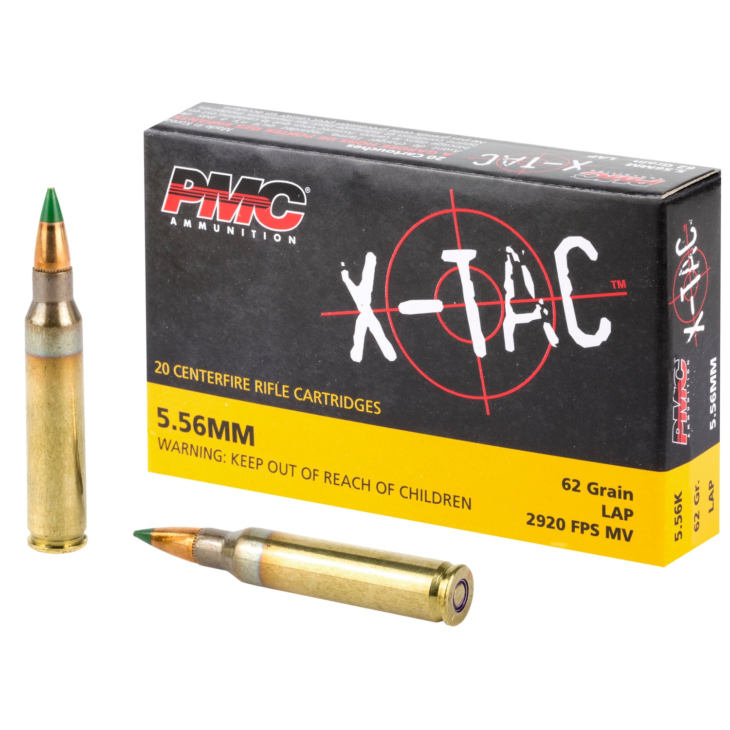 PMC Ammunition XTAC 5.56 NATO 62-Grain Green Tip * Reliable Military-Grade Ammo for Professionals and Enthusiasts