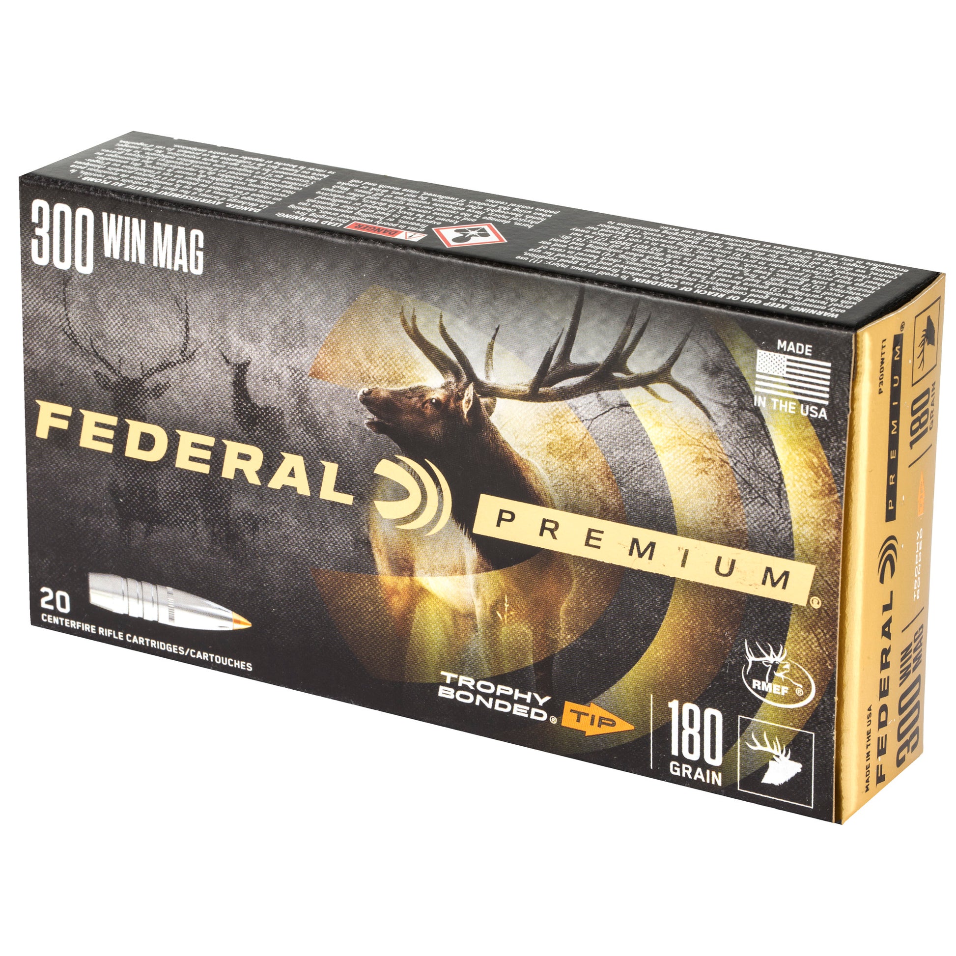 Federal Premium Trophy Bonded Tip .300 Winchester Magnum 180-Grain Bonded Hollow Point Ammunition (20 Rounds per Box)