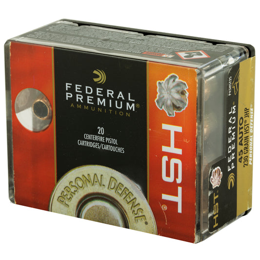 Federal Premium HST 45 ACP 230-Grain Hollow Point Ammunition - 20 Rounds Per Box