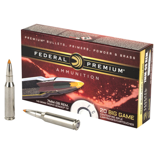 Federal Premium Trophy Bonded Tip 7mm-08 Remington 140 Grain Hollow Point Ammo * 20 Rounds Per Box