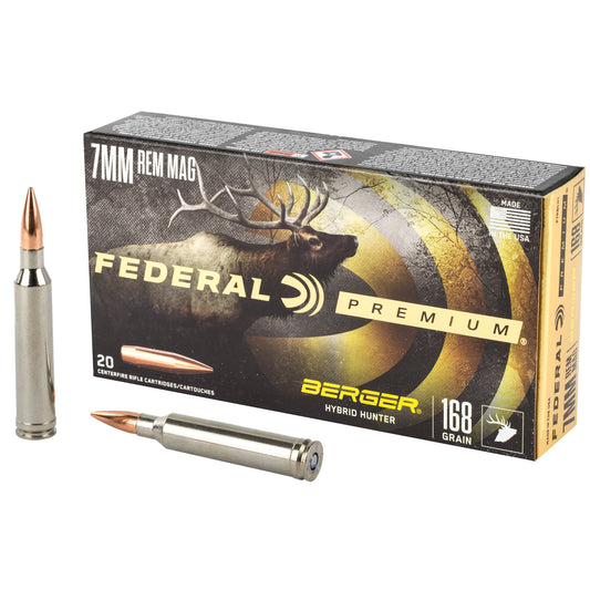 Federal Premium 7mm Remington Magnum 168-Grain Hybrid Hunter Boat-Tail Bullets * Long-Range Precision