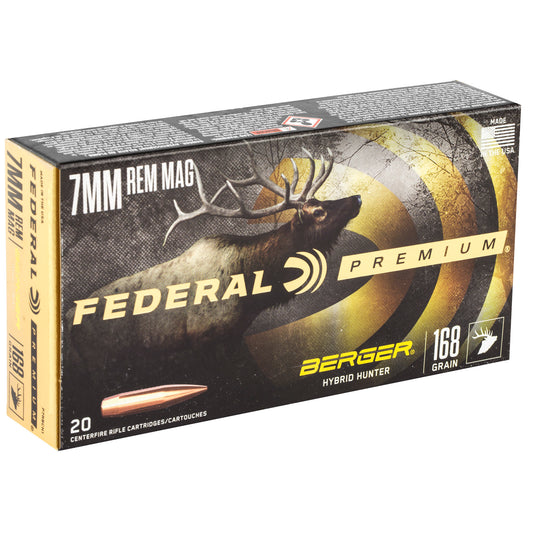 Federal Premium 7mm Remington Magnum 168-Grain Hybrid Hunter Boat-Tail Bullets * Long-Range Precision