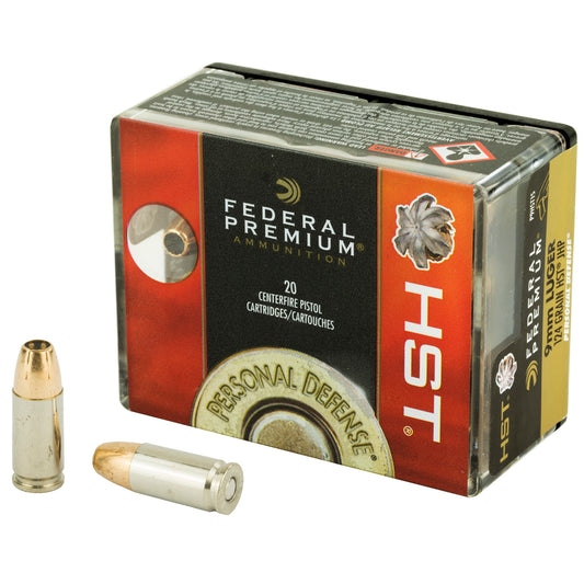 Federal Premium HST 9mm 124-Grain Jacketed Hollow Point Ammunition * Reliable Self-Defense Performance