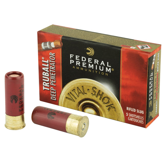 Federal Premium 12 Gauge 2.75-inch TruBall Deep Penetrator Slug - Precision Big Game Ammunition, Pack of 5