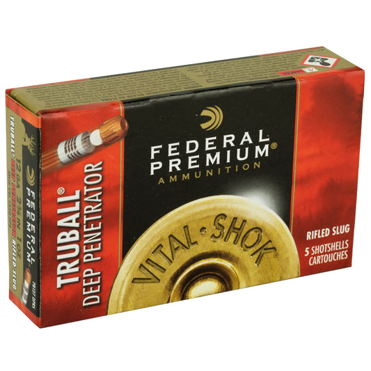Federal Premium 12 Gauge 2.75-inch TruBall Deep Penetrator Slug - Precision Big Game Ammunition, Pack of 5