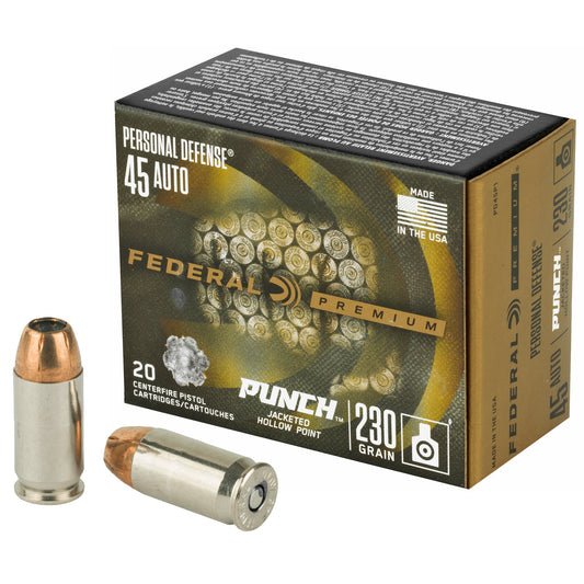 Federal Punch .45 ACP 230-Grain Hollow Point Ammunition - 20 Rounds