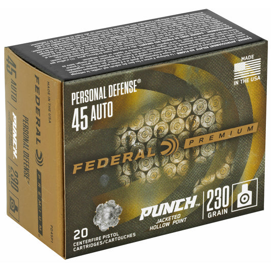 Federal Punch .45 ACP 230-Grain Hollow Point Ammunition - 20 Rounds