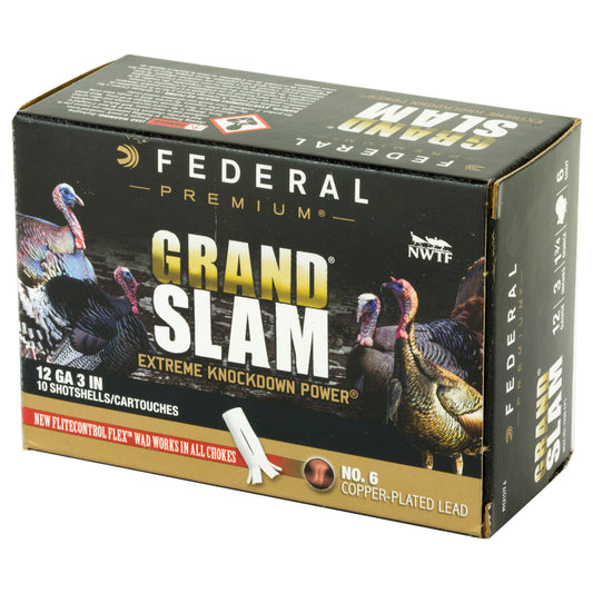 Federal Grand Slam 12 Gauge Shotshells * 1.75 oz #6 Buckshot for Turkey Hunting, 10 Rounds per Box