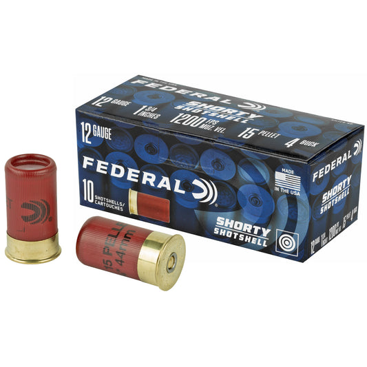 Federal Shorty Shotshell 12 Gauge Buckshot - 1.75 Inches, 8 Shot, 4 Buck, Rifled Slug Loads (Model: SH1294B)