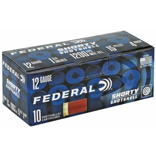 Federal Shorty Shotshell 12 Gauge Buckshot - 1.75 Inches, 8 Shot, 4 Buck, Rifled Slug Loads (Model: SH1294B)