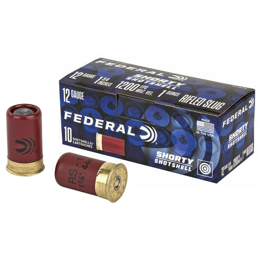 Federal Shorty Shotshell 12 Gauge Rifled Slug - 1.75 Inch, 10 Rounds per Box