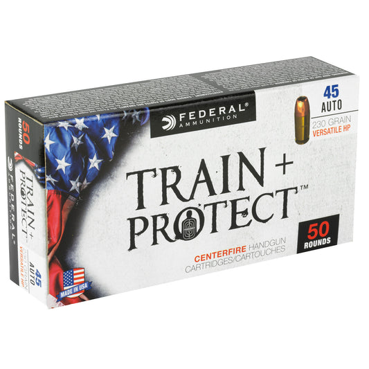 Federal Train & Protect .45 ACP 230 Grain VHP Hollow Point Ammunition - Pack of 50 Rounds
