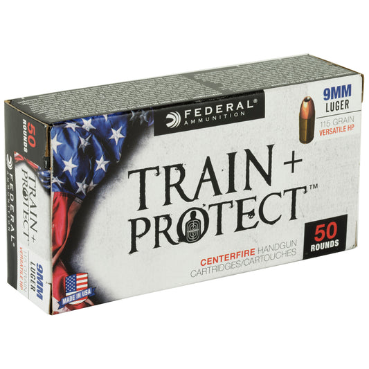Federal Train & Protect 9mm 115 Grain VHP Ammo * Reliable Hollow Point for Range and Defense