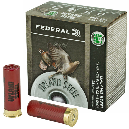 Federal Field & Range Steel 12 Gauge Shotshells * 1 1/8 oz #6 Steel Shot for Dove and Upland Game
