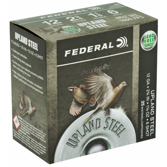 Federal Field & Range Steel 12 Gauge Shotshells * 1 1/8 oz #6 Steel Shot for Dove and Upland Game