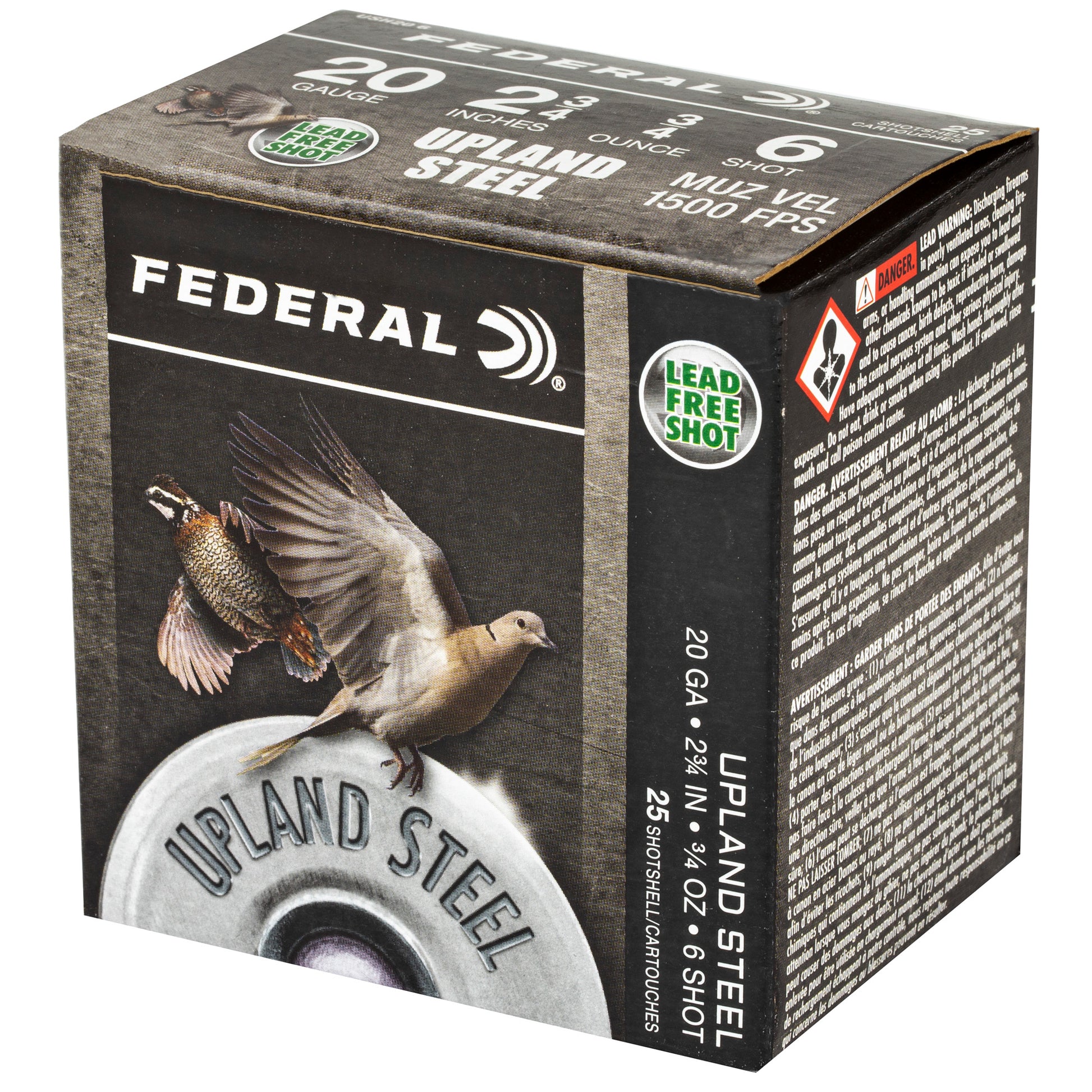 Federal Upland Steel 20 Gauge Shotshells * 7/8 oz #6 Steel Shot, 25/Box