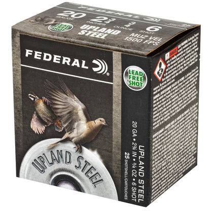 Federal Upland Steel 20 Gauge Shotshells * 7/8 oz #6 Steel Shot, 25/Box