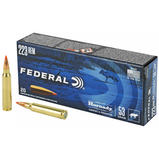 Federal Varmint & Predator 223 Remington 53 Grain V-Max Ammunition - Reliable Precision for Varminters and Predators