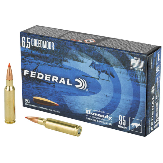 Federal Varmint & Predator 6.5 Creedmoor 95 Grain V-Max Ammunition (20 Rounds per Box)