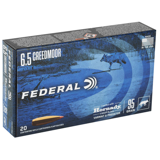 Federal Varmint & Predator 6.5 Creedmoor 95 Grain V-Max Ammunition (20 Rounds per Box)