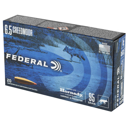 Federal Varmint & Predator 6.5 Creedmoor 95 Grain V-Max Ammunition (20 Rounds per Box)