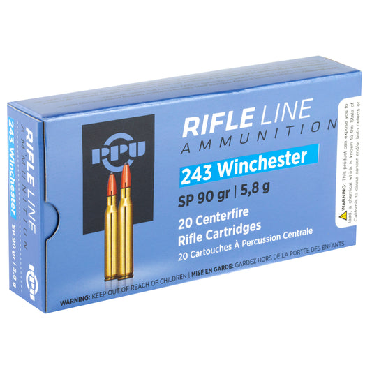 Prvi Partizan PPU 243 Winchester Soft Point Rifle Ammunition - 90 Grain, 20 Rounds Per Box