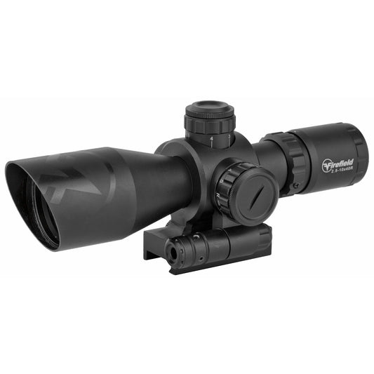 Firefield Barrage 2.5-10x40 Rifle Scope with Red/Green Mil-Dot Reticle and On-Board Laser Sight