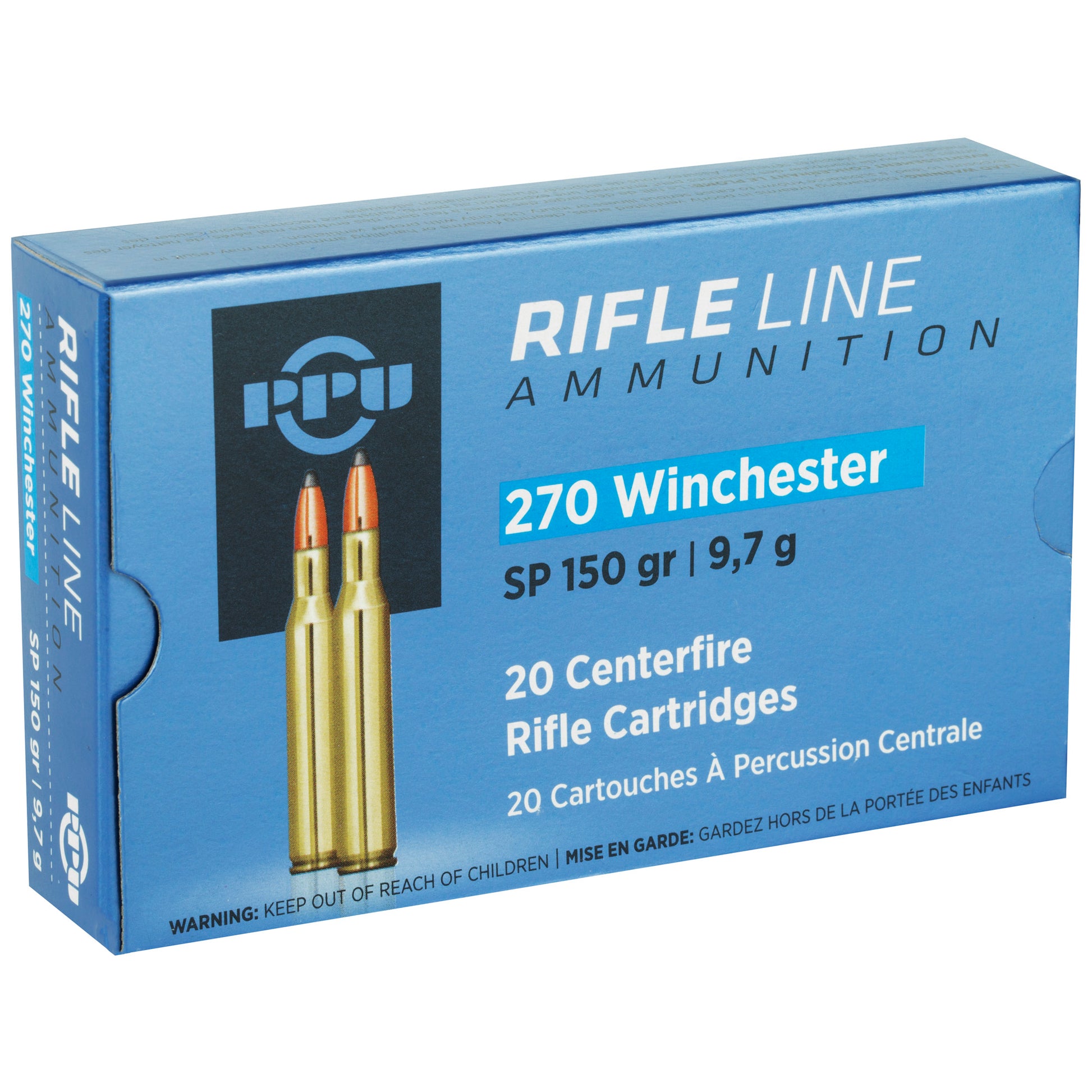 Prvi Partizan PPU 270 Winchester Soft Point Rifle Ammunition, 150 Grain * Reliable Big Game Hunting Cartridge