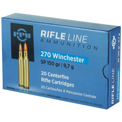 Prvi Partizan PPU 270 Winchester Soft Point Rifle Ammunition, 150 Grain * Reliable Big Game Hunting Cartridge