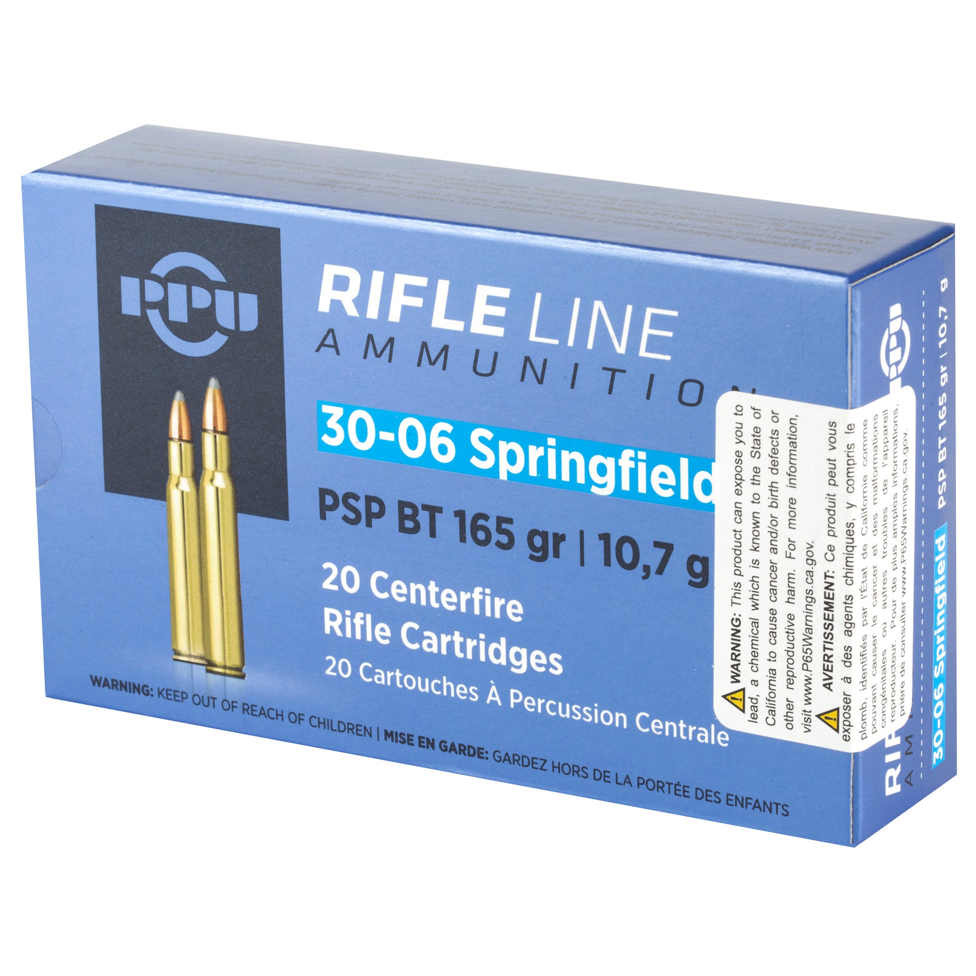 Prvi Partizan PPU 30-06 Springfield Rifle Ammunition, 165-Grain Pointed Soft Point, 20 Rounds per Box