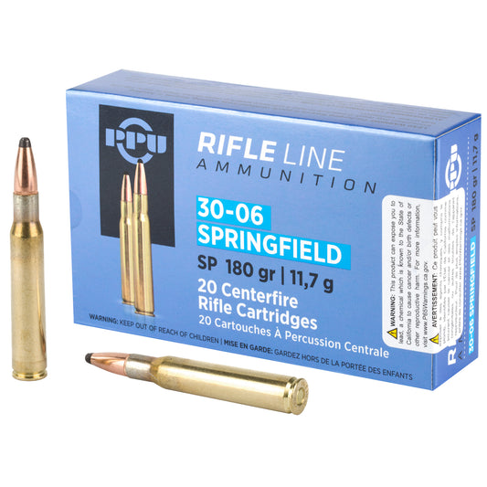 Prvi Partizan PPU 30-06 Springfield Soft Point Rifle Ammunition - 180 Grain, 20 Rounds per Box