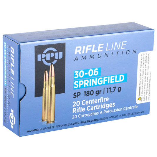 Prvi Partizan PPU 30-06 Springfield Soft Point Rifle Ammunition - 180 Grain, 20 Rounds per Box