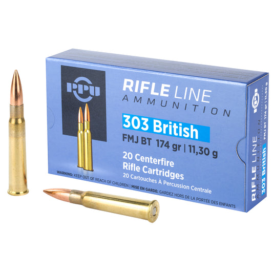 Prvi Partizan PPU 303 British Full Metal Jacket Rifle Ammunition - 174 Grain, 20 Rounds Per Box