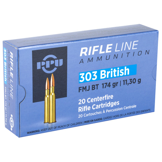 Prvi Partizan PPU 303 British Full Metal Jacket Rifle Ammunition - 174 Grain, 20 Rounds Per Box