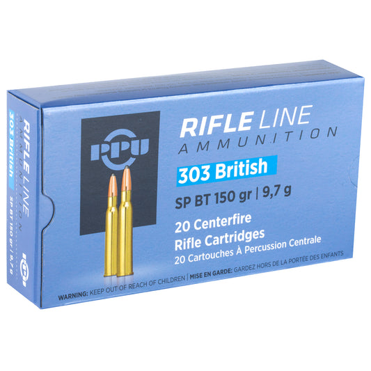 Prvi Partizan PPU 303 British Soft Point Rifle Ammunition - 150 Grain, 20 Rounds Per Box