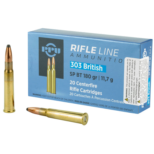 Prvi Partizan PPU 303 British Soft Point Rifle Ammunition * 180 Grain, 20 Rounds per Box