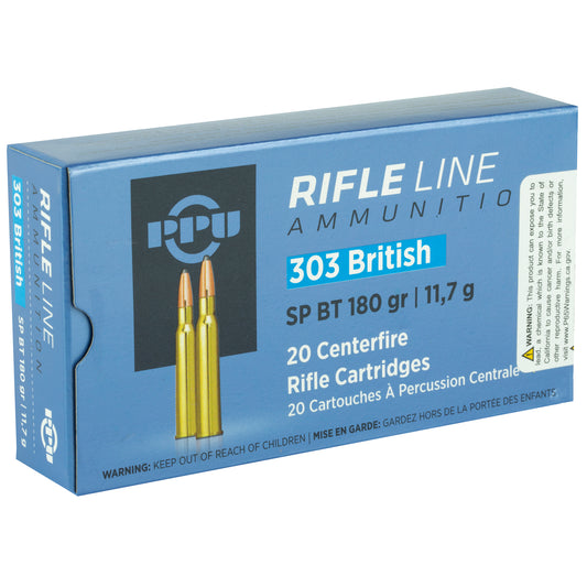 Prvi Partizan PPU 303 British Soft Point Rifle Ammunition * 180 Grain, 20 Rounds per Box