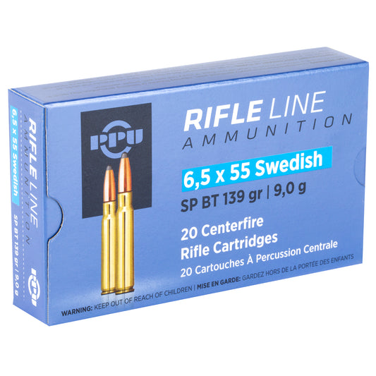 Prvi Partizan PPU 6.5x55 Swedish Soft Point Rifle Ammunition * 139 Grain, 20 Rounds per Box