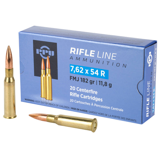 Prvi Partizan PPU 7.62x54R Full Metal Jacket Rifle Ammunition * 182 Grain, 20 Rounds Per Box
