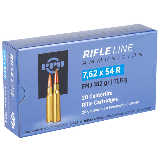 Prvi Partizan PPU 7.62x54R Full Metal Jacket Rifle Ammunition * 182 Grain, 20 Rounds Per Box