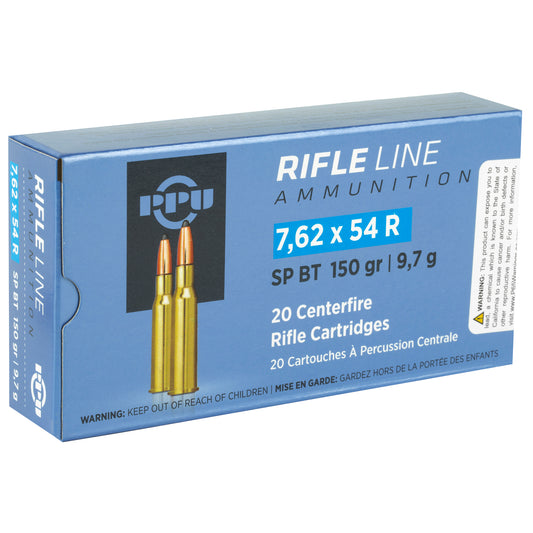 Prvi Partizan PPU 7.62x54R Soft Point Rifle Ammunition * 150 Grain, 20 Rounds per Box