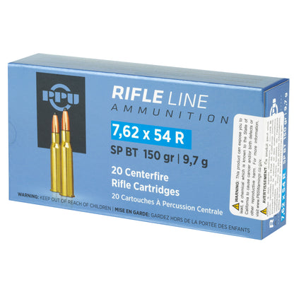 Prvi Partizan PPU 7.62x54R Soft Point Rifle Ammunition * 150 Grain, 20 Rounds per Box