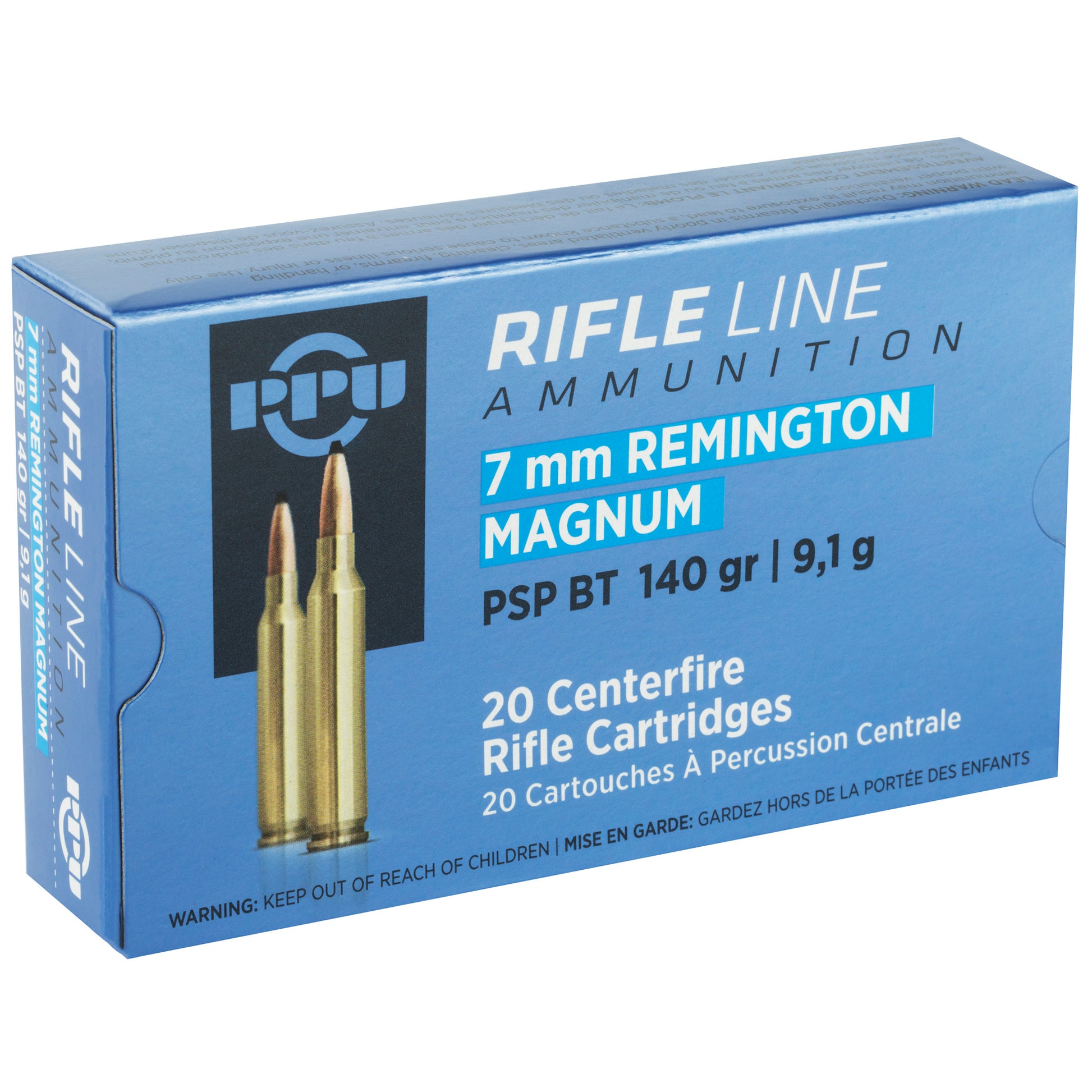 Prvi Partizan PPU 7MM Remington Rifle Ammunition, 140-Grain Pointed Soft Point - 20 Rounds per Box