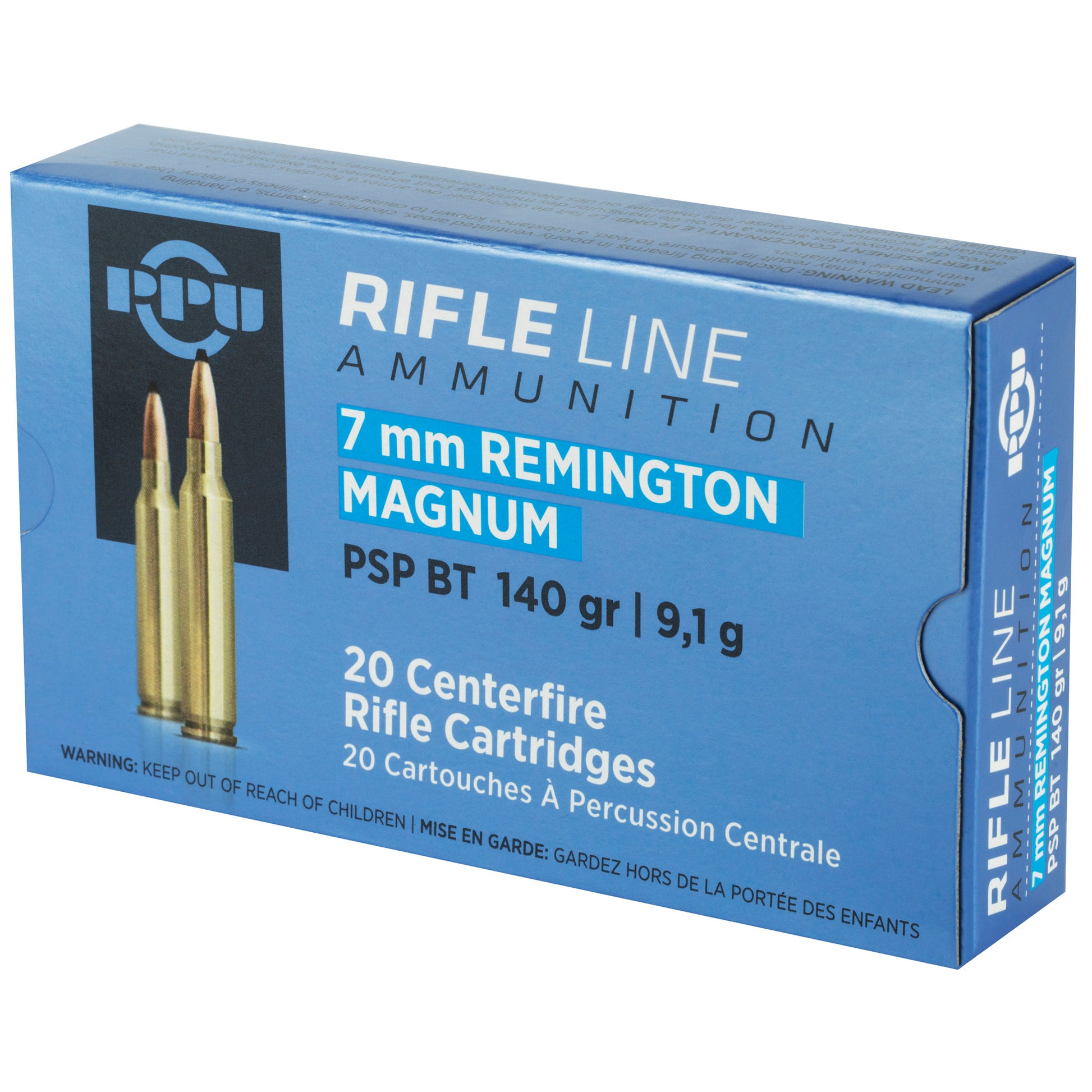 Prvi Partizan PPU 7MM Remington Rifle Ammunition, 140-Grain Pointed Soft Point - 20 Rounds per Box