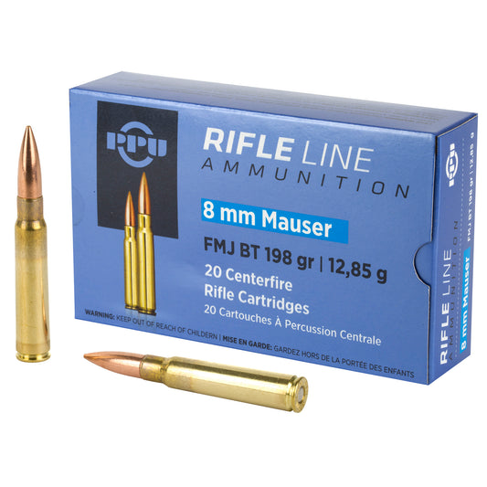 Prvi Partizan PPU 8mm Mauser Full Metal Jacket Rifle Ammunition * 198 Grain, Box of 20