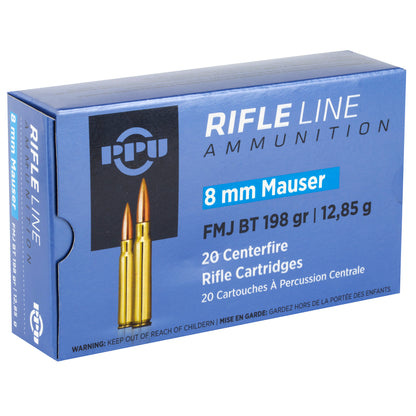 Prvi Partizan PPU 8mm Mauser Full Metal Jacket Rifle Ammunition * 198 Grain, Box of 20