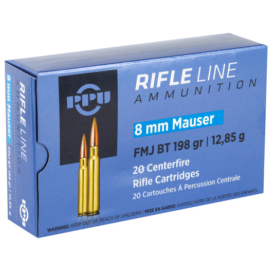 Prvi Partizan PPU 8mm Mauser Full Metal Jacket Rifle Ammunition * 198 Grain, Box of 20