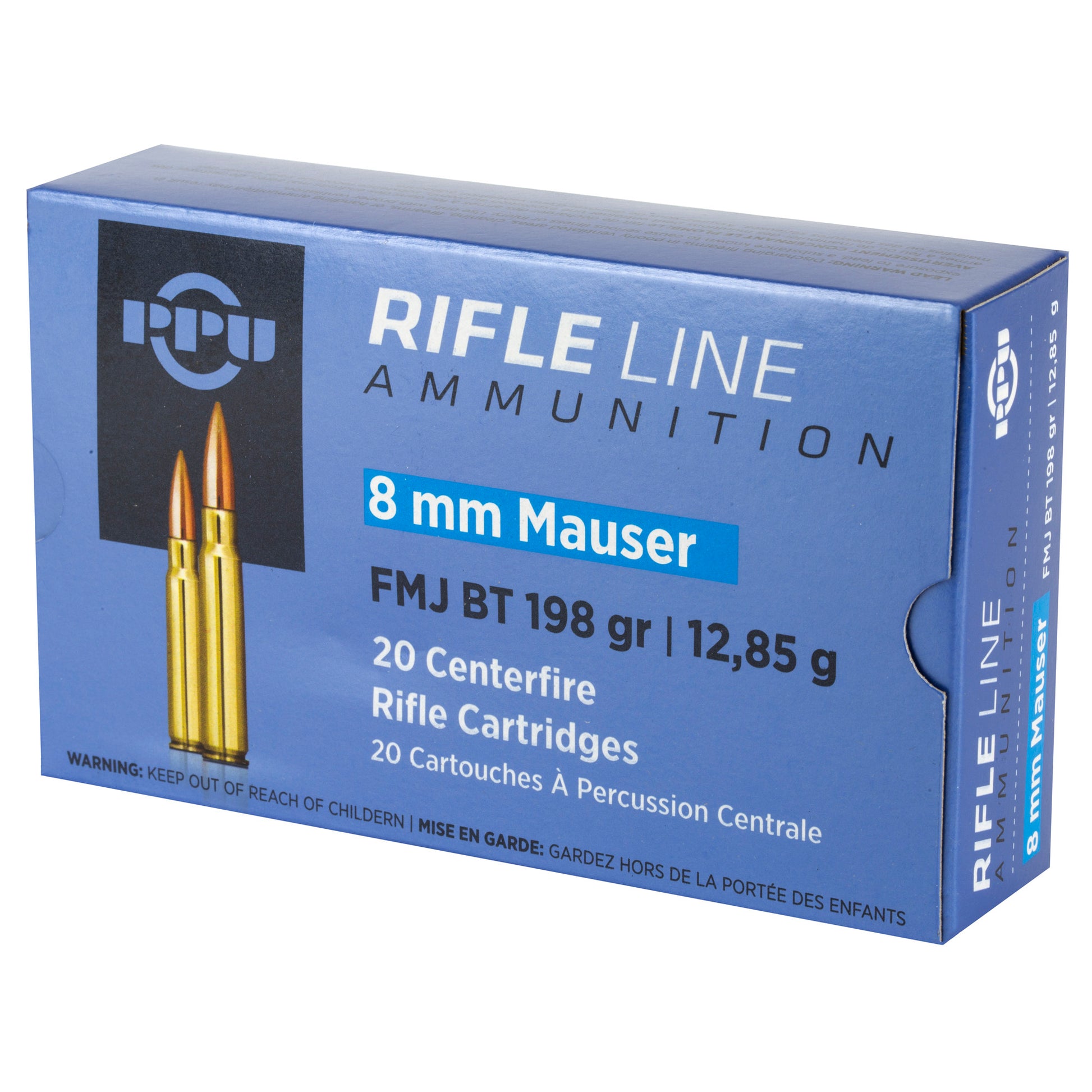 Prvi Partizan PPU 8mm Mauser Full Metal Jacket Rifle Ammunition * 198 Grain, Box of 20